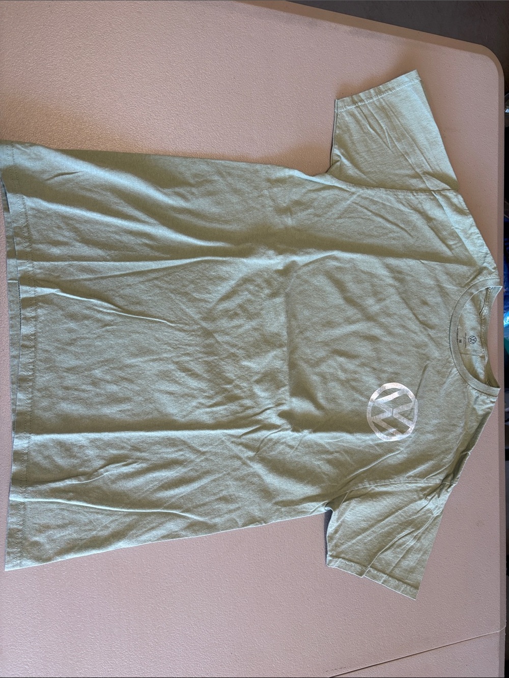 Women's Light Green Short Sleeve Crewneck Tee with Subtle Logo